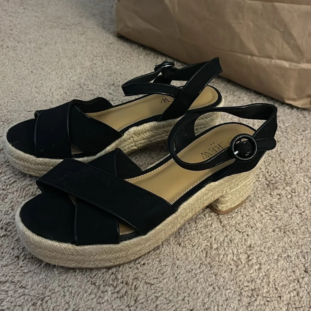 J Crew Platform espadrille heeled sandals BW889